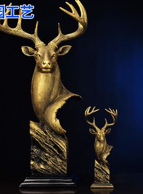 欧美风室内家居动物摆件创意鹿头工艺品摆件家居酒店服装店壁挂