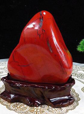 天然南非红碧玉鸡血石玉石家居客厅装饰品桌面摆件精品奇石收藏