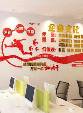 公司企业文化墙标语励志字贴团队励志语录办公室墙面装饰激励贴画