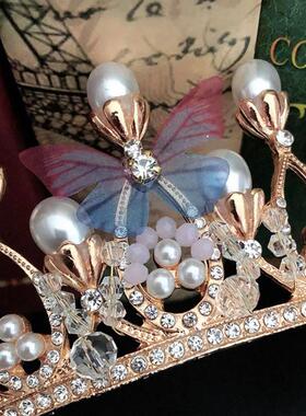 Rhinestone Butterfly Shape Tiara Crown Princess Costume Head