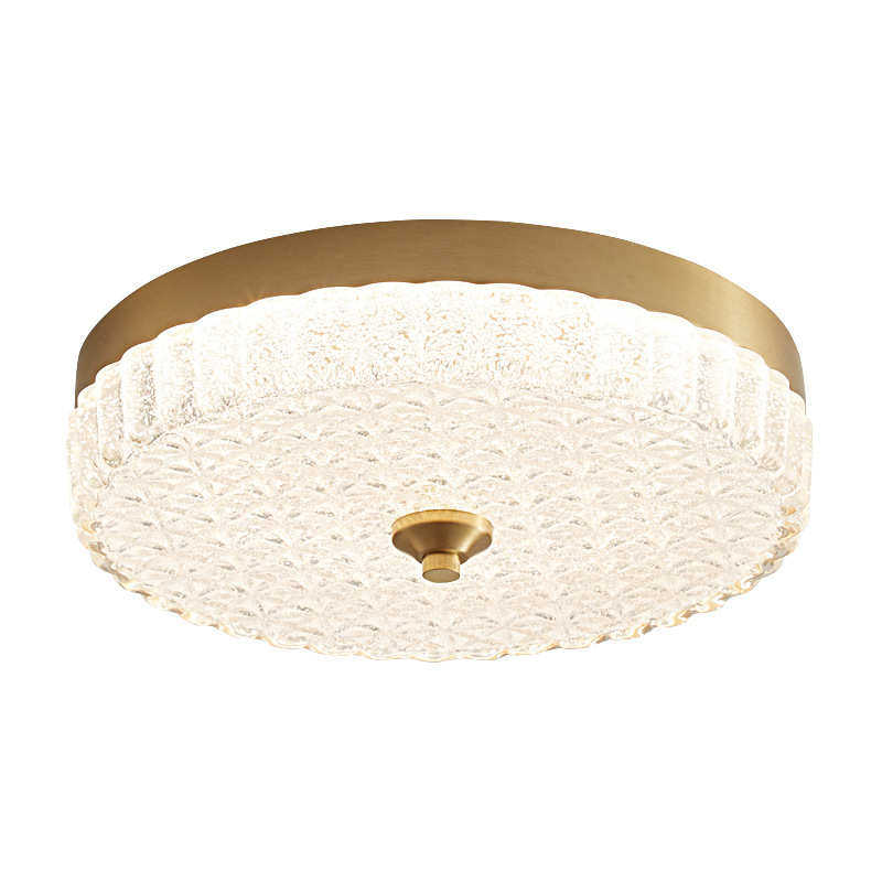 法式轻奢吸顶灯全铜复古圆形阳台书房灯北欧简约玻璃护眼卧室灯具,淘宝优惠券,粉丝福利购,淘宝优惠卷