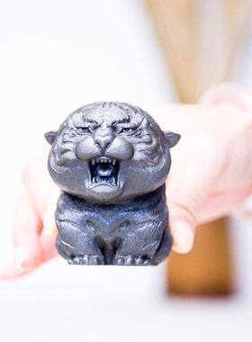 中式国风养妈老房虎摆件045可茶宠纯手工雕塑家居客喊厅书桌面装
