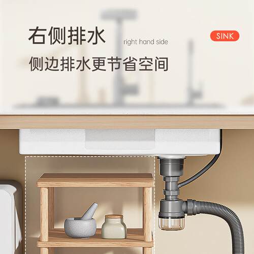 厨房洗菜盆大单槽加厚5MM蜂窝压纹304不锈钢水槽家用洗碗槽台下盆 - 图3