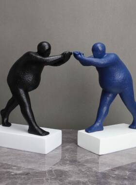 新中式树脂拍手人样板房电视柜卧室书房客厅餐厅桌面家居饰品摆件