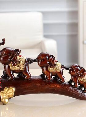 欧式树脂工艺品家居装饰玄关客厅酒柜隔板摆设复古象摆件新房礼品