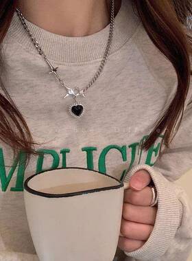 甜酷辣妹~芒星爱心项链女小众设计轻奢百搭嘻哈冷淡风锁骨链女