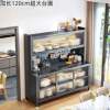 Carbon steel sideboard perforated plate kitchen shelf floor-standing multi-layer oven microwave appliance multi-function storage cabinet