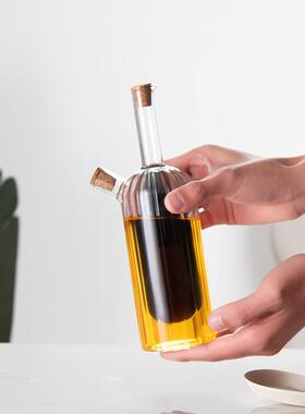 创意双璃 层油壶 高款大 餐厅用厨房家酱油瓶 05醋瓶 耐热玻调味