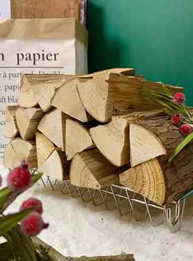 香杉木柴装饰原木壁炉取暖木头背景墙客厅装饰民宿木材摆件道具木