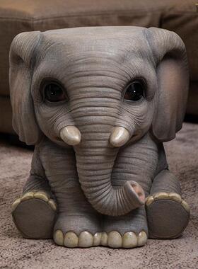 彷真动物凳子创意家用穿鞋凳客厅可爱大象坐凳玄关门口乌龟换鞋凳