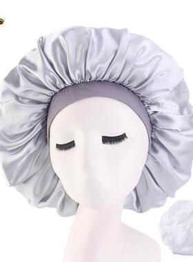 Cap Head Cover Bonnet Hat for For Curly Springy Hair Black