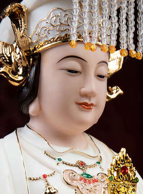 戴玉堂高端陶瓷《泰山奶奶娘娘碧霞元君》佛像供奉神像圣母像摆件