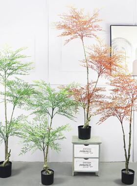 仿真植物南天竹落地盆栽室内大型仿生绿植摆件客厅轻奢装饰花假树