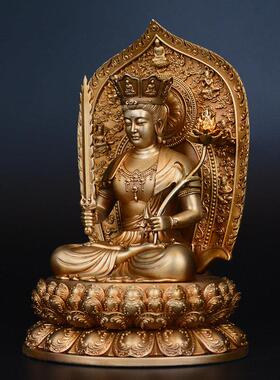 纯手工设计纯铜生肖牛虎本命佛大日如来特大号佛像桌面摆件保平安