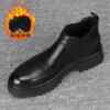 Authentic men's Chelsea boots men's genuine leather thick-soled British-style high-top leather shoes men's 202 models 3 new layers of cowhide