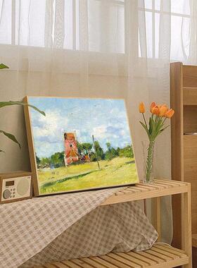 现简约清新ins客厅复古艺术挂画民宿风景壁画卧室玄关装饰画