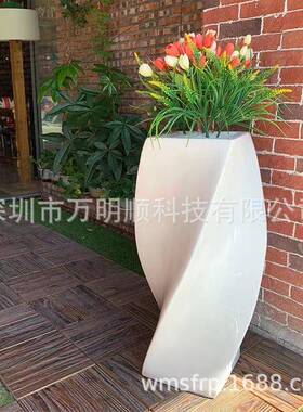 螺旋形玻璃钢大花盆组合商场广场装饰落地花器创意摆件耐腐蚀植物