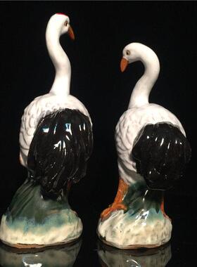 石湾公仔陶瓷鹤生肖创意家居客厅博古架电视柜摆件动物手工艺礼品