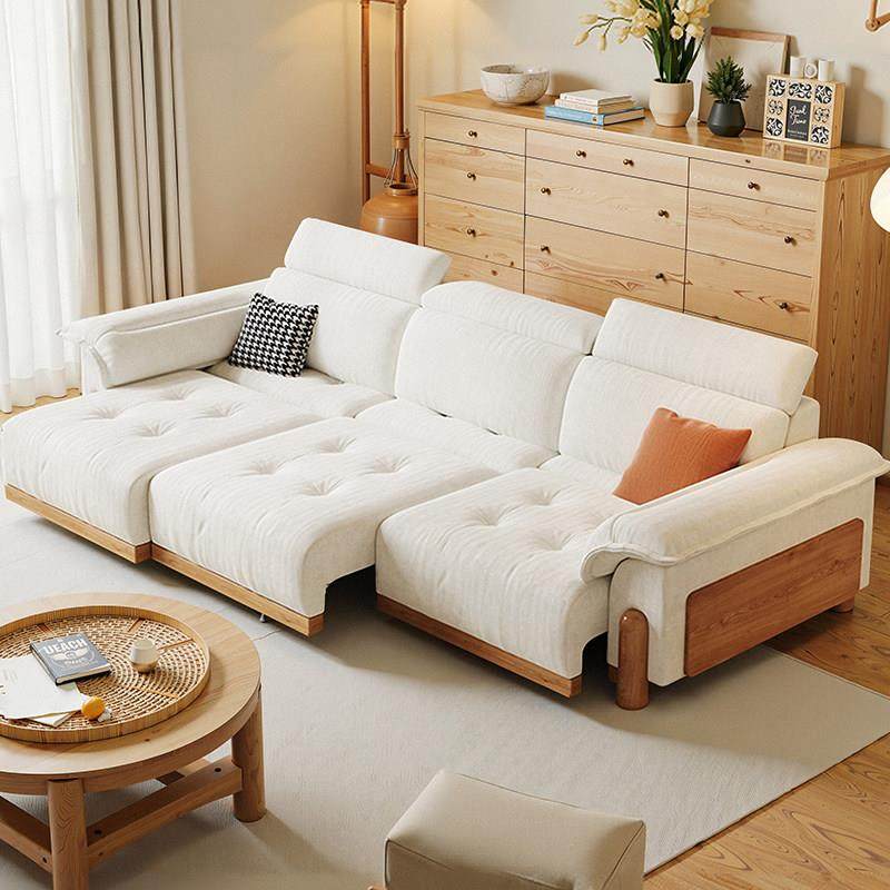 电动多功能布艺沙发床猫抓磨砂布小户型奶油风可伸缩家用直排沙发,淘宝优惠券,粉丝福利购,淘宝优惠卷