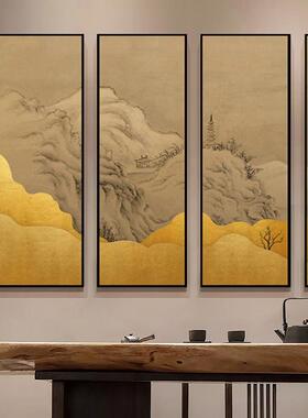 新壁中式轻金色山挂画玄关会客室组合水装饰画卧室样奢板间展YZ20