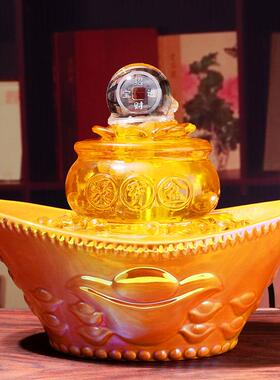 流水喷泉招财摆件转运球自循环水景财源滚滚桌面摆设朋友开店送礼