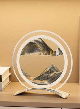 家居饰品客厅玻璃创意流沙画轻奢沙盘摆件摆设桌面玄关酒柜电视柜