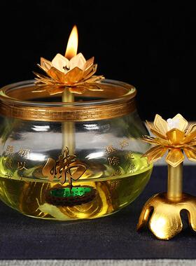 液体座酥油灯灯芯莲花灯可伸缩灯芯灯庙灯架铜1232佛具寺佛堂供用