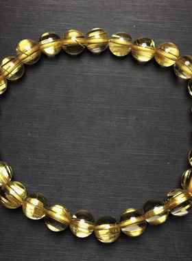 新品天然猫眼钛晶单圈手链 浓密板状发晶圆珠手串珠链规格7.1毫米