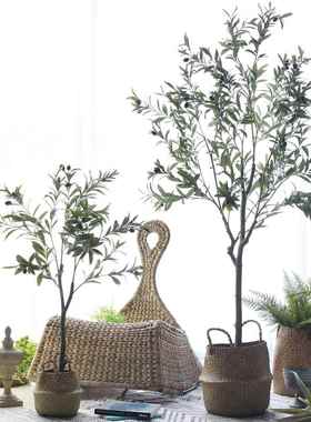 艺卉仿真绿植大型橄榄树盆栽植物假树盆景仿真树室内造景真