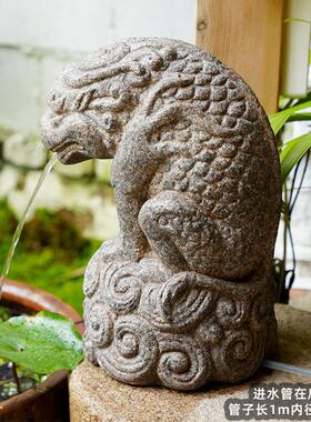 中式户外庭院鱼缸水循环流水器花园水池造景装饰吸水兽中国风摆件
