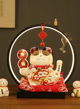 财招猫圈摆件号大电动摇手陶瓷创灯意752236礼品家居客厅店铺开业