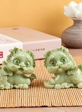可爱仿玉貔貅树脂工艺品摆件纳福貔貅礼品创意家居装饰品汽车摆件