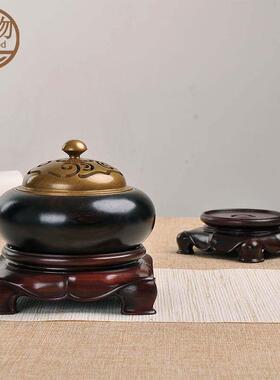 实木托架摆件石头奇石茶壶盆景花瓶花盆香炉佛像木质红木圆形底座