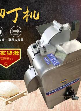 章丘刁镇商用不锈钢外壳铝合金机头切丁机果蔬冻肉类切块机全自动