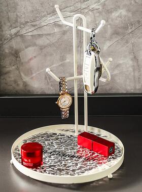 高级感钥匙收纳盘架子玄关入户置物架装饰品摆件亚克力客厅装饰品