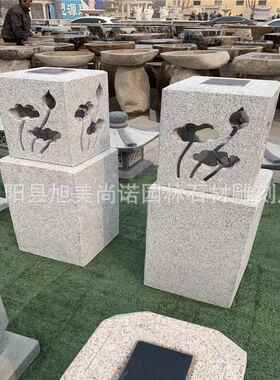 新款太阳能石灯寺庙庭院广场石灯石塔雕塑新品灯塔雕刻装饰