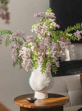 槐蕊仿真花假花摆设高级逼真仿生花客厅干花紫色花艺摆件餐桌花