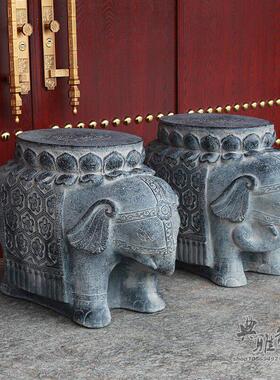 中国风石雕门墩抱鼓石彷古典石镇宅家用门当户对貔貅麒麟门口摆件