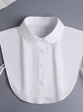 大学生毕业学士服假领子内搭衬衫韩版白色夏百搭衬衣男女通用尖领