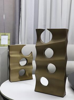 现代客简约金镂空几树脂摆件1013厅色卧室何玄关电视柜样板房家居