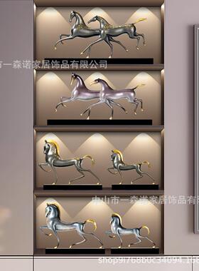 开业礼物高档铜马摆件新中式轻奢客厅玄关办公室公司乔迁礼品