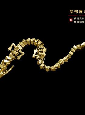 新款直销黄铜三爪金龙摆件手把件茶宠百搭精工抛光可活动神龙茶道