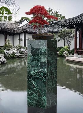 花园庭院岩板花架子大理石摆件底座客厅落地式轻奢高级感装饰立柱