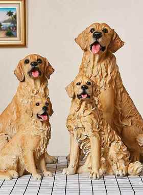 创款动物雕塑树脂艺品仿真金工毛居犬摆件1800-180看门意狗模型客