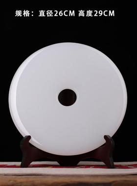 高档安扣摆件玉号石家居客厅中式玄关酒柜饰装品大圆形乔迁新平居