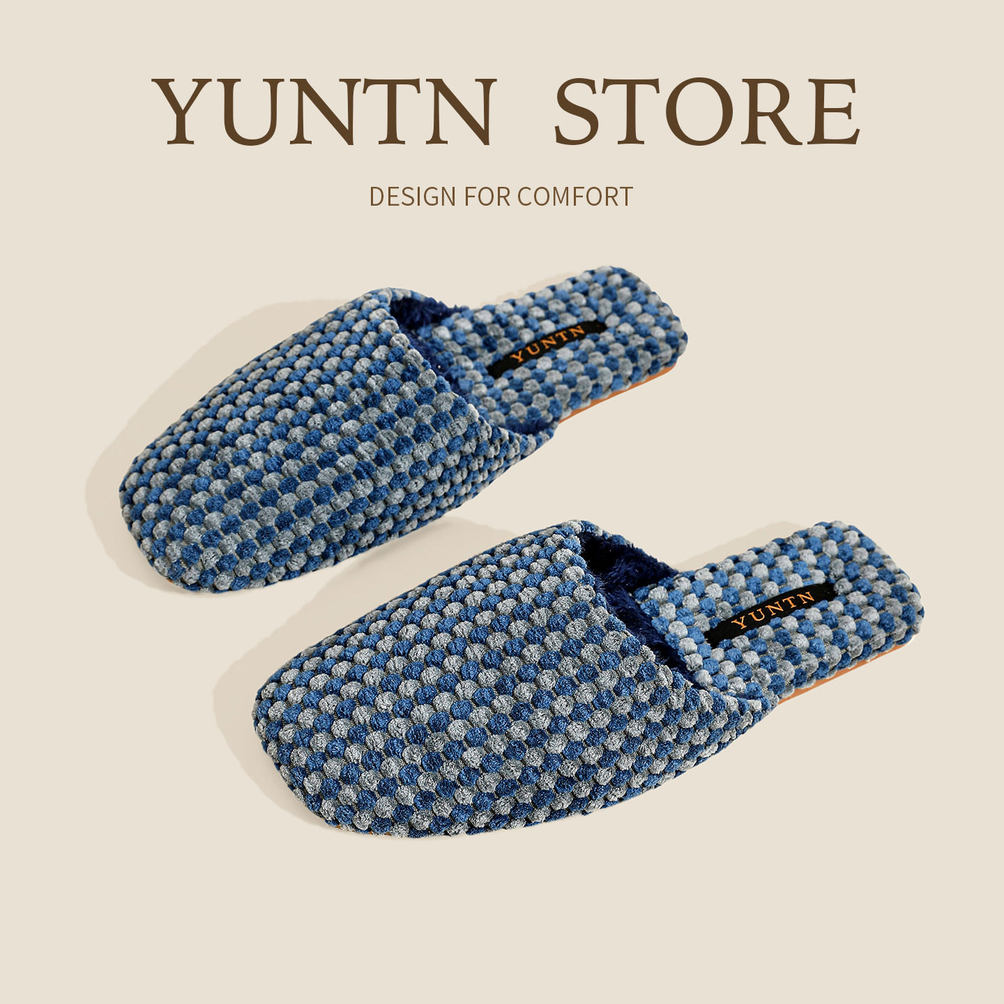 品质冬季撞色绒面轻奢保暖加绒加厚情侣棉拖鞋女室内防滑居家鞋男,淘宝优惠券,粉丝福利购,淘宝优惠卷