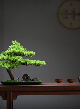 仿真植物迎2024008绿客松盆松景摆件玄关景酒店室造内客厅假树罗