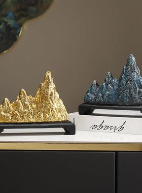 新中国风的金山银山饰品假山书房领导书柜无障碍豪华装饰柜陈设