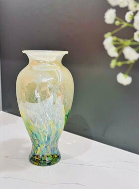 简约复古多色珠光玻璃花瓶家用客厅餐厅桌面玄关插花花器装饰品