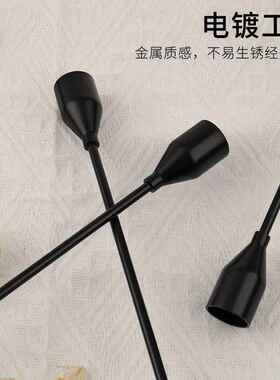 跨境热卖蜡烛台铁艺烛台三件套欧式摆件蜡烛工具烛台烛光晚餐烛托